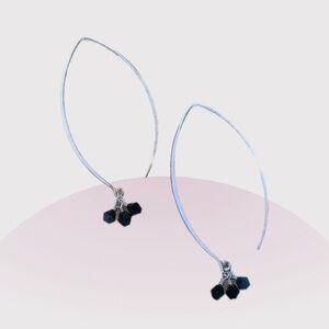 Silpada Slide Earrings with Black Obsidian Accents W1311